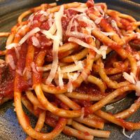 Amatriciana vegan at Rifugio Romano in Rome