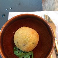 Vegan arancini  at Rifugio Romano in Rome