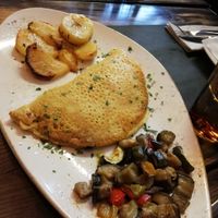 Vegan chickpea omlette at Rifugio Romano in Rome