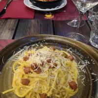 Spaghetti Carbonara at Rifugio Romano in Rome