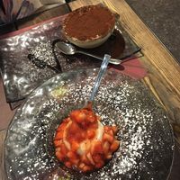 Tiramisu and panna cotta   at Rifugio Romano in Rome