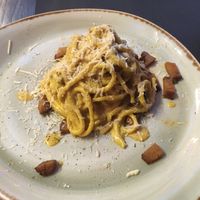 vegan carbonara at Rifugio Romano in Rome
