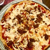 Vegan mushroom and sausage  at Rifugio Romano in Rome