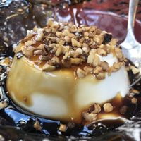 Vegan caramel pana cotta  at Rifugio Romano in Rome