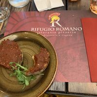 bruschetta with spicy ndjua at Rifugio Romano in Rome