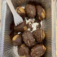 fried dumplings and vegan nutella to go at Rifugio Romano in Rome