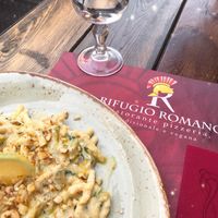 One of the many delicious pasta options at Rifugio Romano in Rome