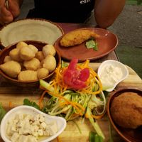 Antipasti for 2 and fleur de zucchini at Rifugio Romano in Rome