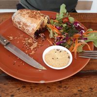 Breakfast burrito (1/2 eaten!) at Pure Vegan Heaven - Chalong  in Phuket