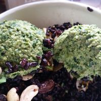 black rice butternut squash salad yum! at Sun & Soil Juice Company in Sacramento