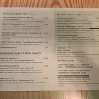 Menu at PLUS in Ghent