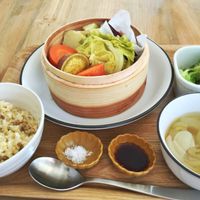 rice meal of the day at Re:Nature Organic Cafe in Tokyo