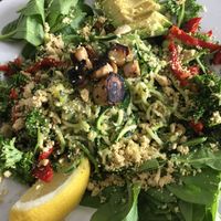 Pesto pasta with zucchini noodles at Cafe Wylde in Everett