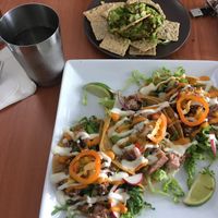 peach habanero taco and avocado dip?  at Cafe Wylde in Everett