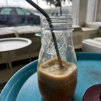 Fresh apple juice  at Herbivore in Prague