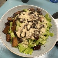 Pasta with spinach and smoked tofu   at Herbivore in Prague
