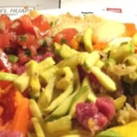 one vegan (background) and one fish plate at Vegetariano in San Carlos De Bariloche