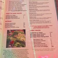 Vegan/Veg menu at Hot Chilli Bean Thai Cafe in Coolum Beach