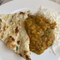 Garlic naan with dal tadka  at Indian Raja in Riga