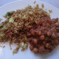 Chana Masala with vegetable rice at Indian Raja in Riga