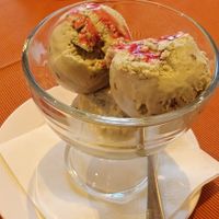 Pistachio ice cream at Indian Raja in Riga