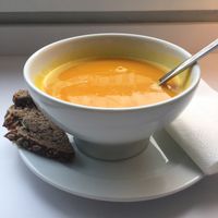 Pumpkin soup at Suesser WOLZ in Berlin