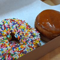 Crème brûlée and sprinkled donut at Donut Bar in Las Vegas