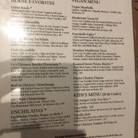 Vegan menu on right at Los Amigos in Atlantic City
