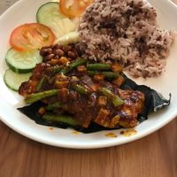 sambal Tempeh rice at VegCafe in Central Singapore