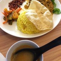 Curry comes with a soup.  at VegCafe in Central Singapore