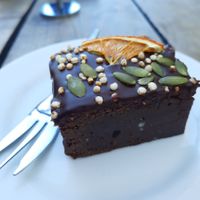 Vegan brownies at Bespoke Kitchen  in Queenstown