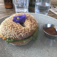 Vegan bagel at Bespoke Kitchen  in Queenstown