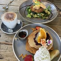 Vegan pancakes and vegan Benedict   at Bespoke Kitchen  in Queenstown