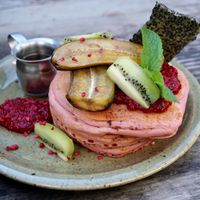 Vegan Red Velvet Panckes - healthy! at Bespoke Kitchen  in Queenstown