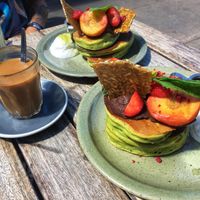 Matcha pancakes at Bespoke Kitchen  in Queenstown