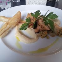 Smoked tofu wrapped around grains and veggies at Mia in Modena