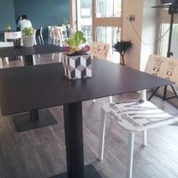 Interior with edible plants on each table at Mia in Modena