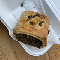 Mushroom and haggis roll   at Riverhill Coffee Bar in Glasgow