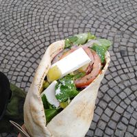 Willhelm Wildkeese Döner, the feta was incredibly yummy! at Vegbereitung - Food Trailer in Bamberg
