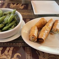 Egg rolls and Edamame  at Thai Basil II in Largo