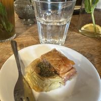 Pistachio and rose baklava  at Cheder in Krakow
