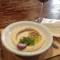 Hummus and wine at Cheder in Krakow