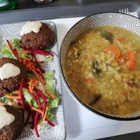 Vegan stew & falafel at Gajbica in Zagreb
