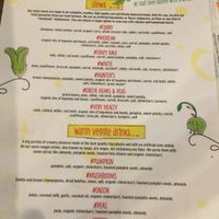 English menu of hot food daily specials.  There’s another menu with salads.   at Gajbica in Zagreb