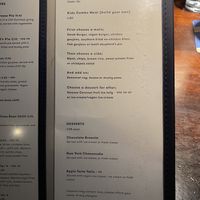 Menu  at Lavery's in Belfast