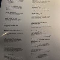 Menu  at Lavery's in Belfast