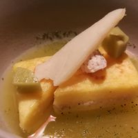 Yuca and cucumber and ricotta cheese at Ali Pacha in La Paz