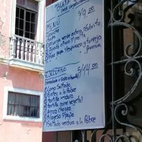 Menu board at Buena Salud in Trujillo