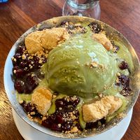 Green Tea Bingsu (summer seasonal) at DalYang - Sweet Kitten 달냥 in Seoul