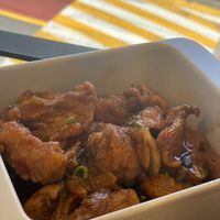 Vegan fried chicken with sauce  at DalYang - Sweet Kitten 달냥 in Seoul